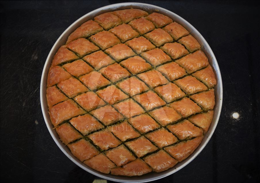Turkish dessert 'Baklava' in Gaziantep