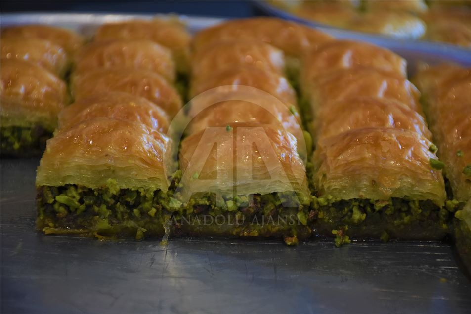 Turkish dessert 'Baklava' in Gaziantep
