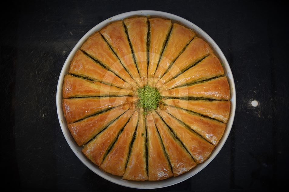 Turkish dessert 'Baklava' in Gaziantep