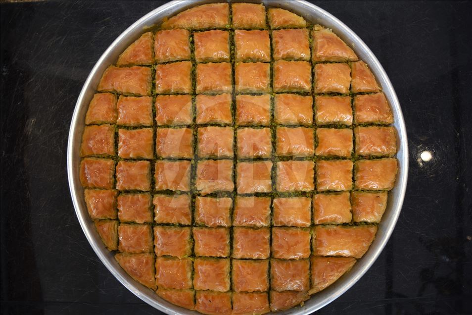 Turkish dessert 'Baklava' in Gaziantep
