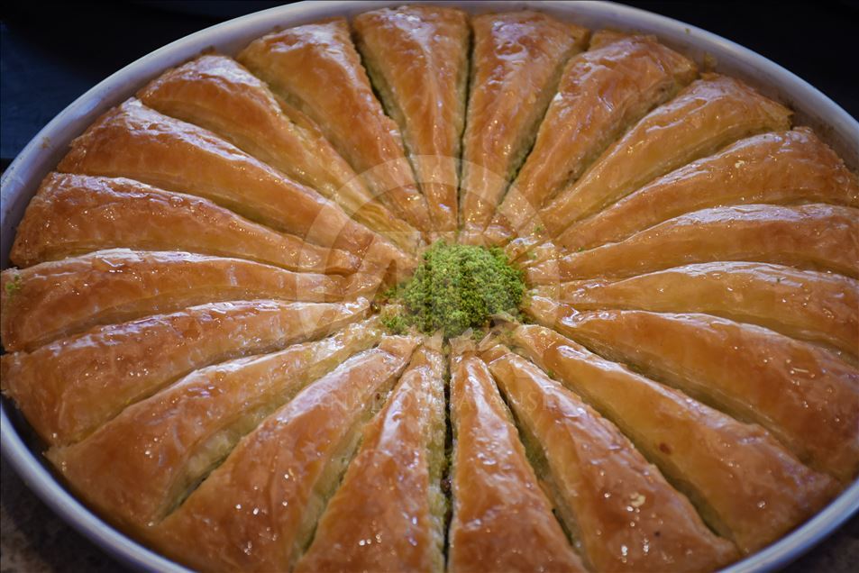 Turkish dessert 'Baklava' in Gaziantep