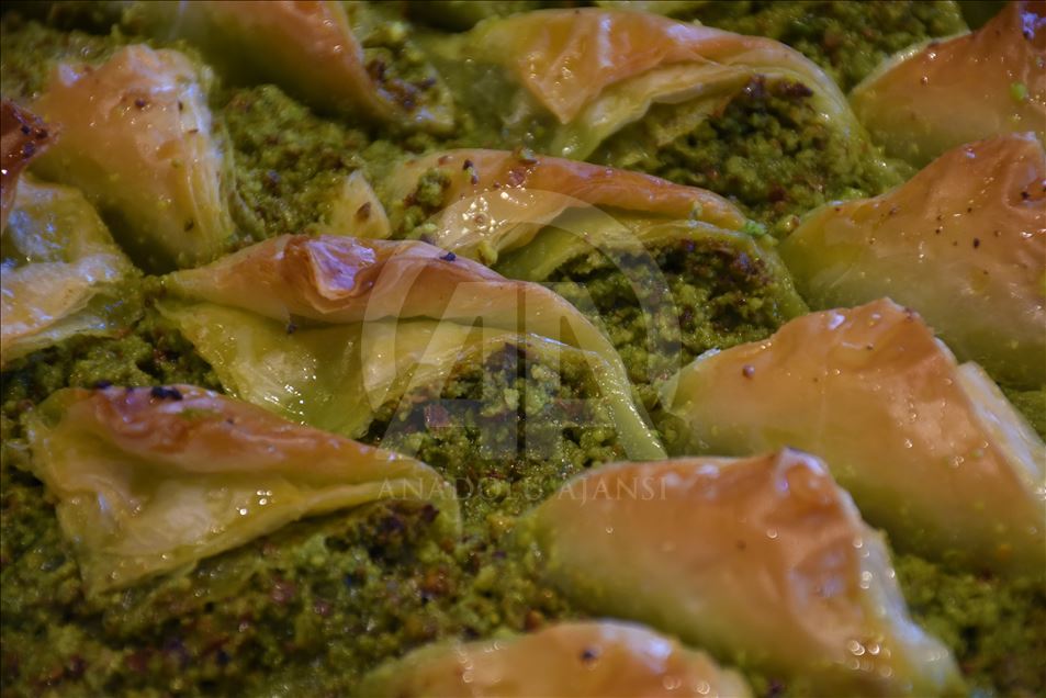 Turkish dessert 'Baklava' in Gaziantep