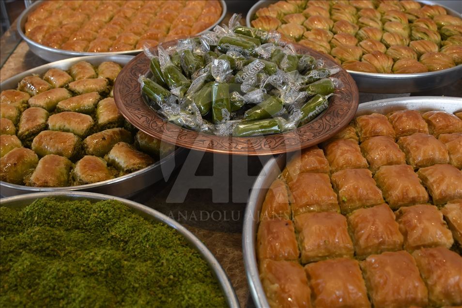 Turkish dessert 'Baklava' in Gaziantep