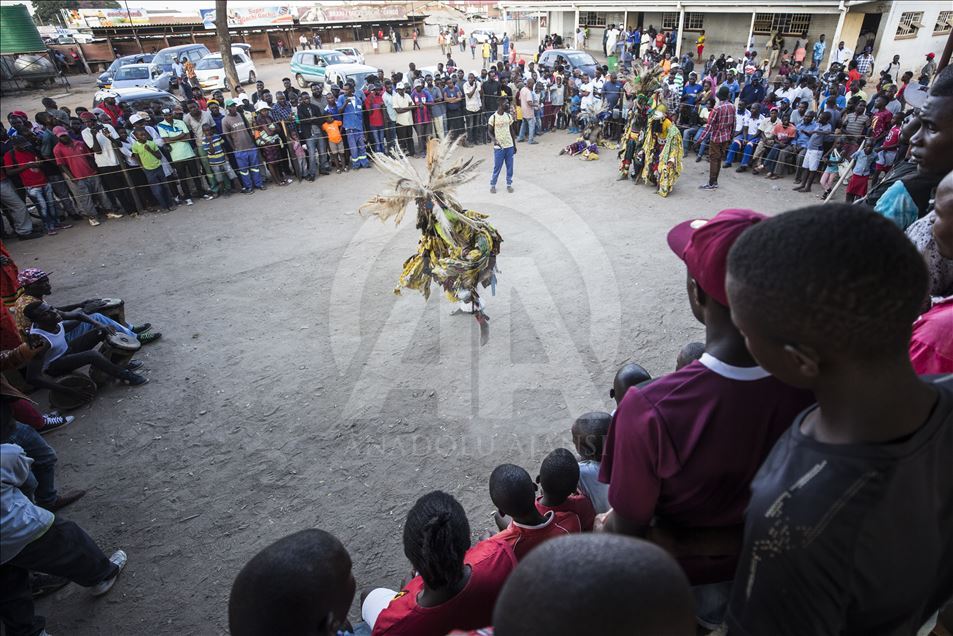 African culture's Gure dancers in Zimbabwe