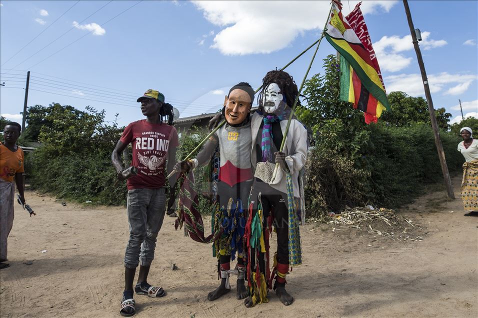 African culture's Gure dancers in Zimbabwe