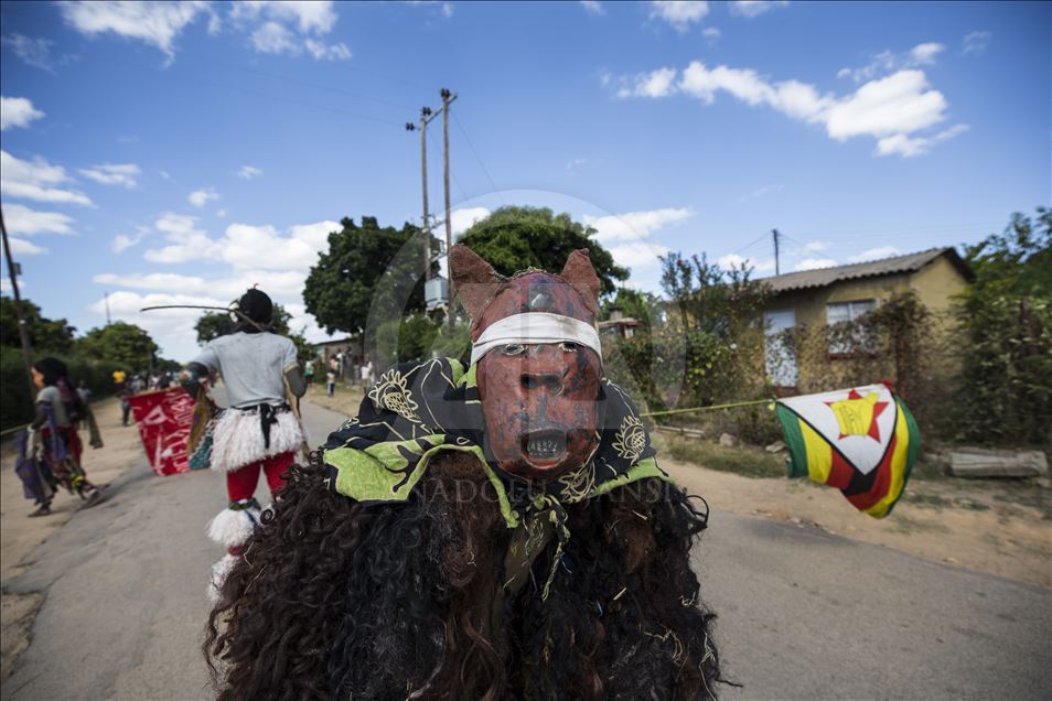 African culture's Gure dancers in Zimbabwe
