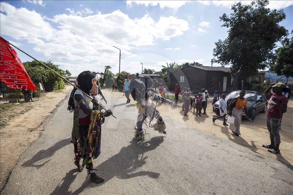 African culture's Gure dancers in Zimbabwe