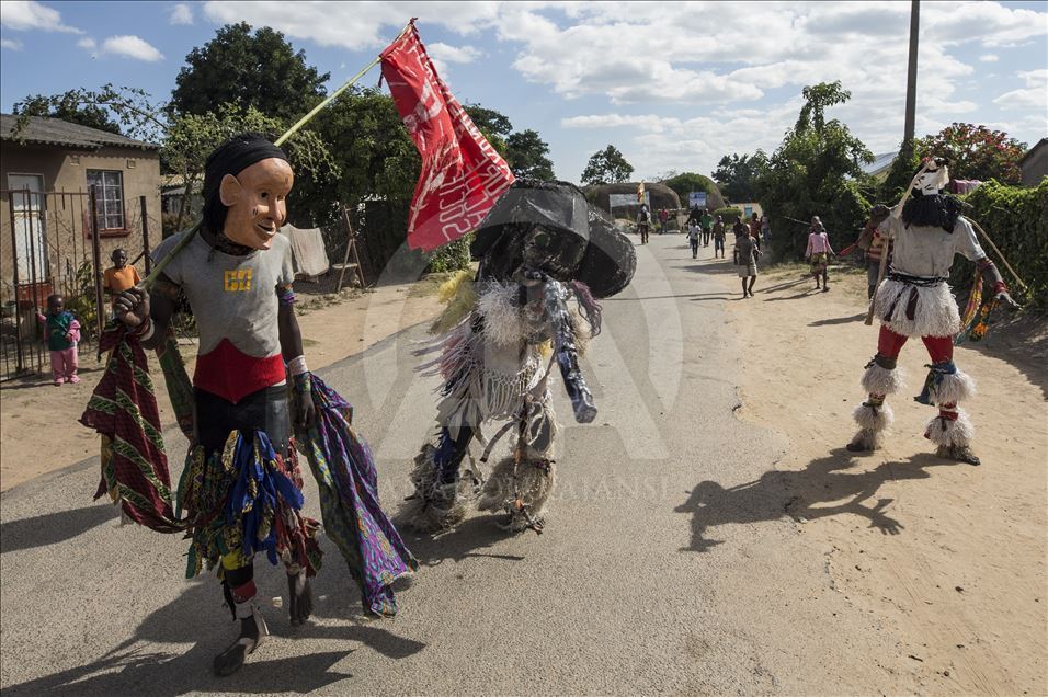 African culture's Gure dancers in Zimbabwe