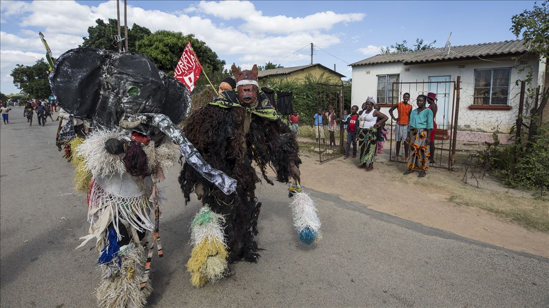 African culture's Gure dancers in Zimbabwe