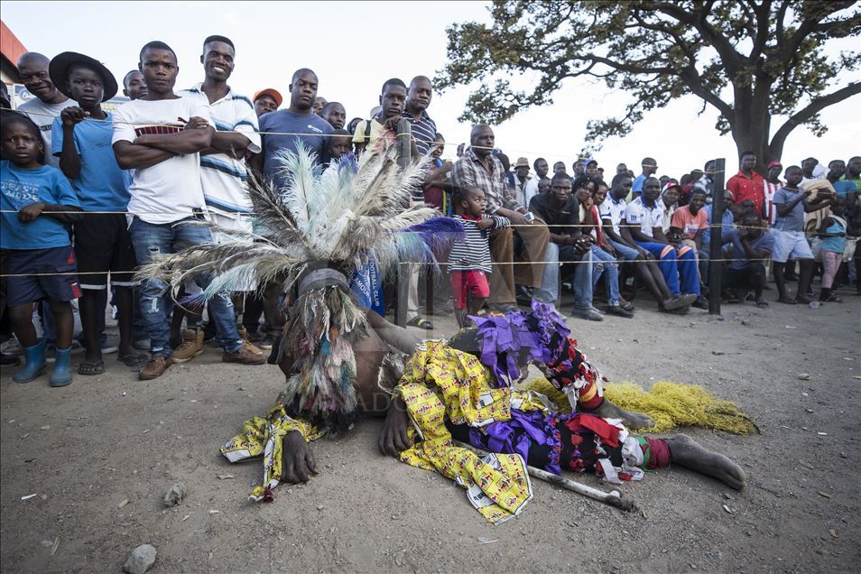 African culture's Gure dancers in Zimbabwe