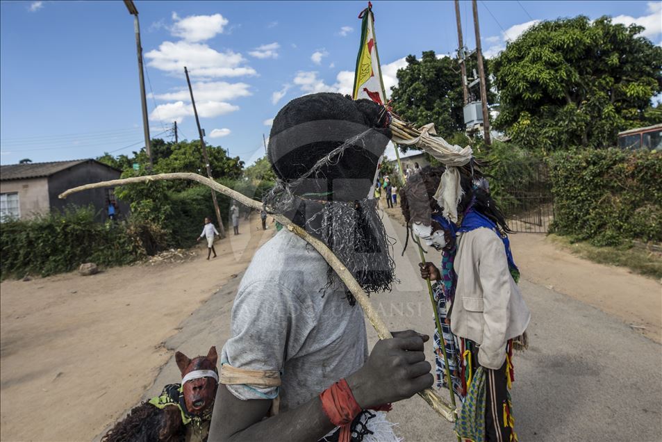 African culture's Gure dancers in Zimbabwe