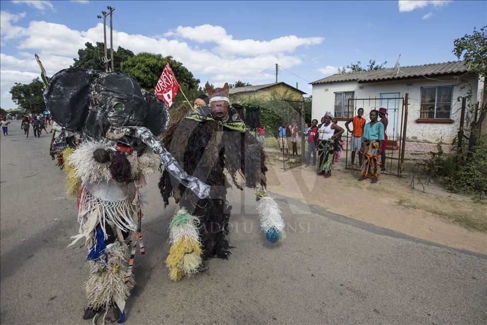 African culture's Gure dancers in Zimbabwe