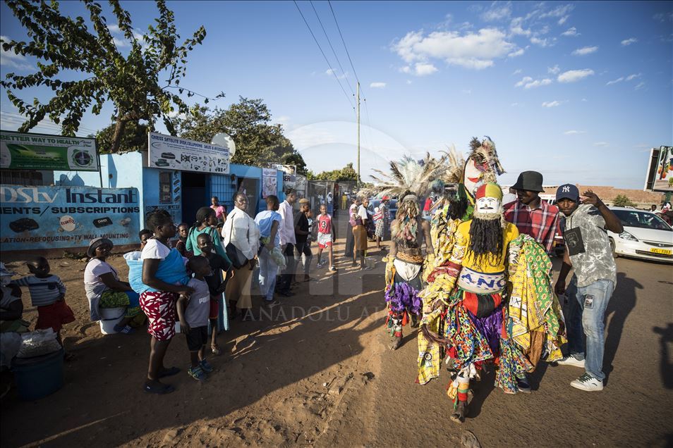 African culture's Gure dancers in Zimbabwe