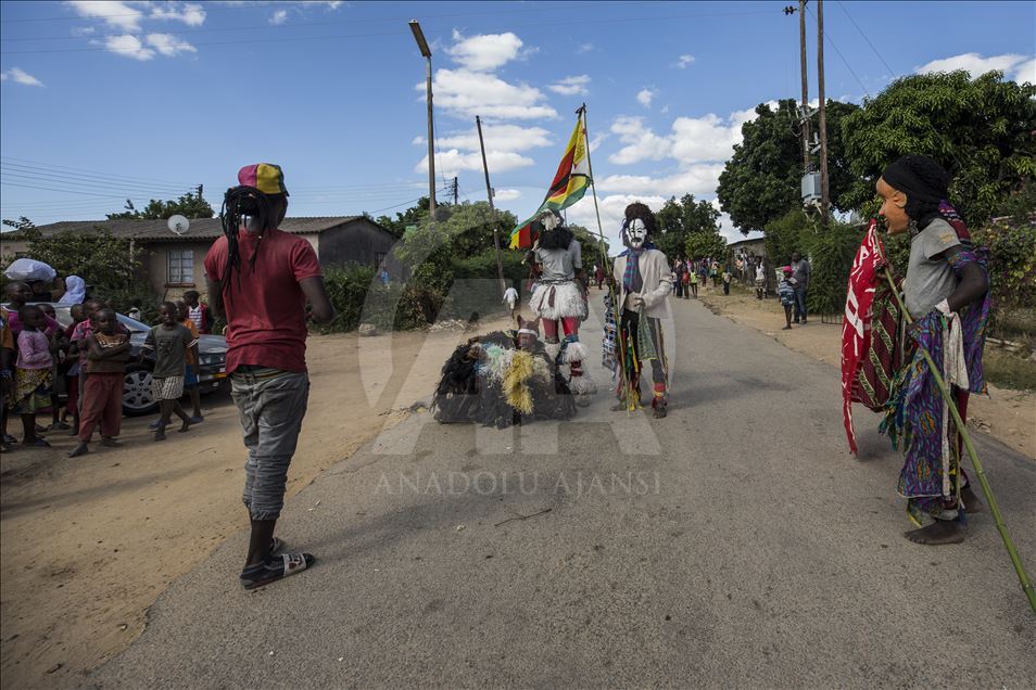 African culture's Gure dancers in Zimbabwe