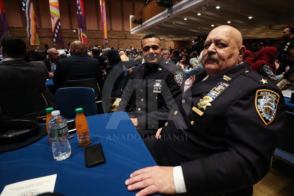 Muslim police officers of NYPD break their fast in New York