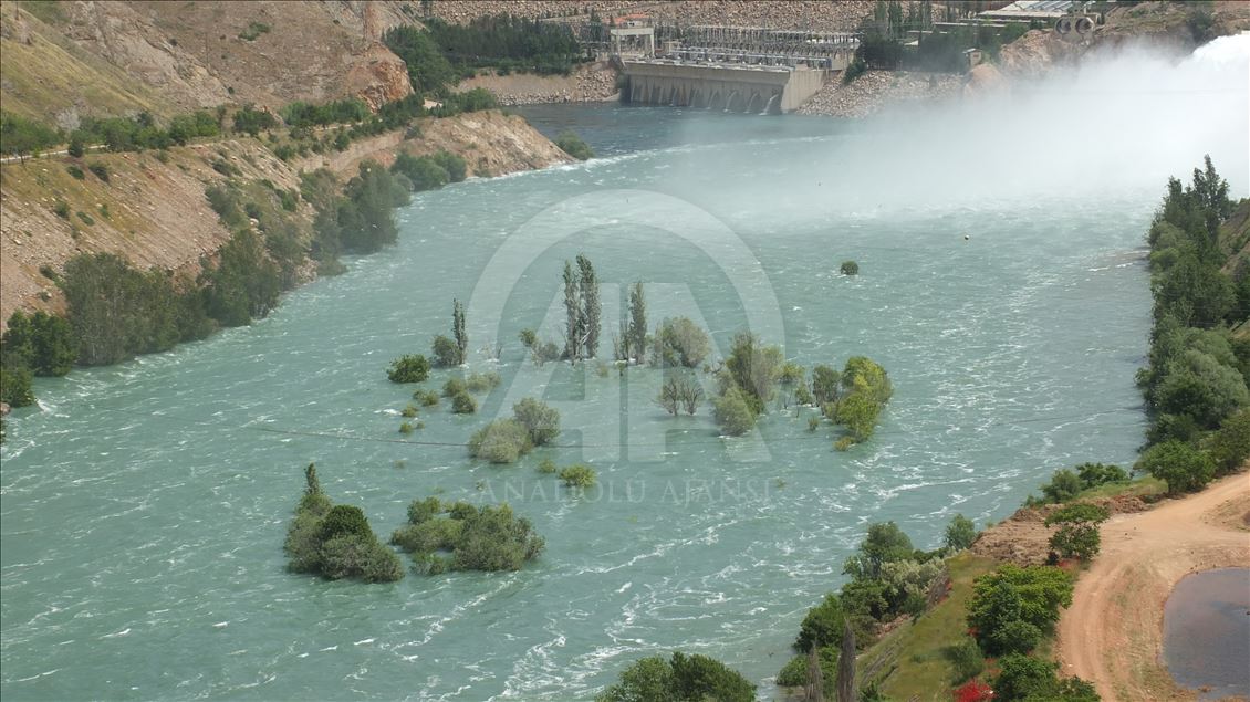 Keban Barajı'nda su seviyesinin yükselmesi