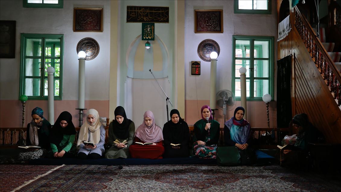 Muslim women in Bosnia and Herzegovina recite Quran during Ramadan