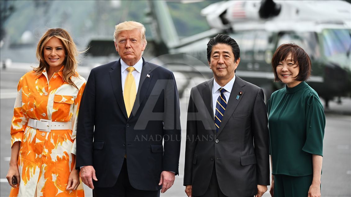 YOKOSUKA, JAPAN - MAY 28 : Arrival of U.S. President Donald Trum
