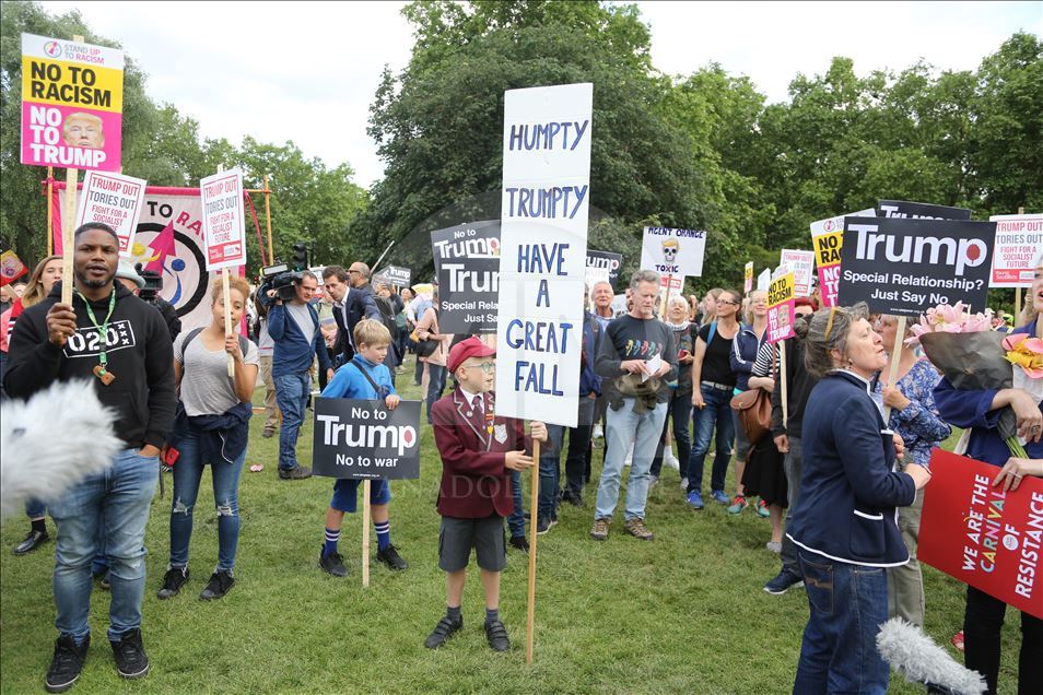 Protestas en Londres por visita de Donald Trump