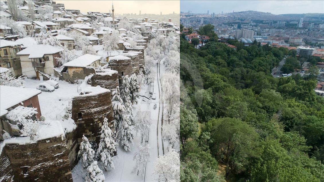 Combination of winter and summer in Turkey