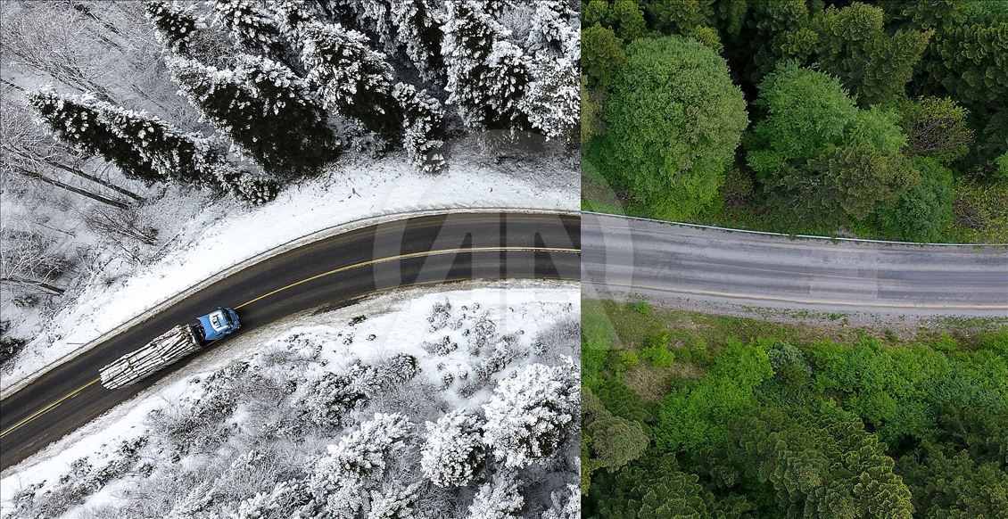 Combination of winter and summer in Turkey