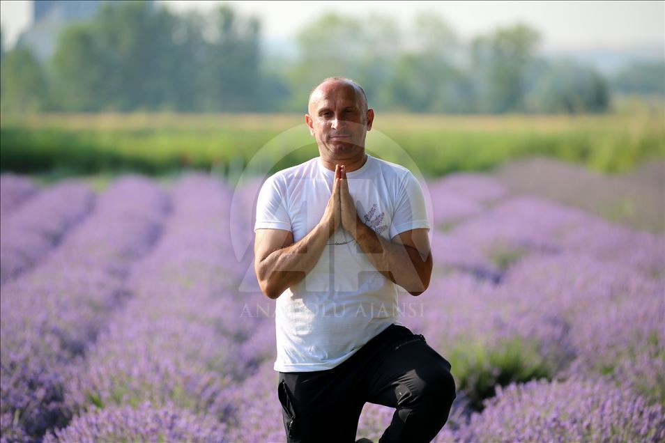 Önce lavanta tarlasında yoga sonra mesai