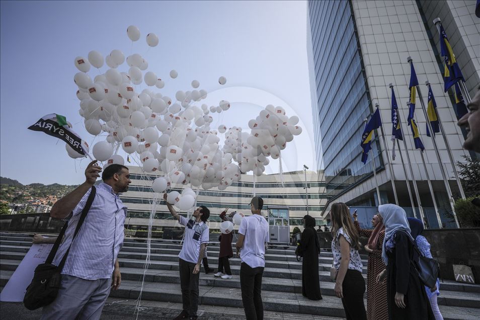 Demonstration in support of Syria in Bosnia and Herzegovina