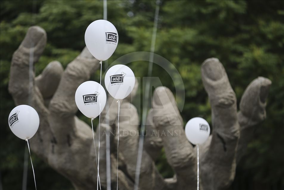 Balloons released into the sky for Idlib