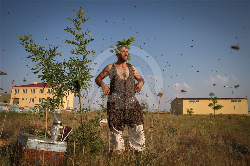 'Hombre abeja' turco busca romper un Récord Guinness