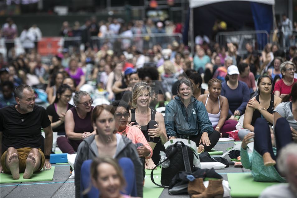 'International Day of Yoga' event at Times Square