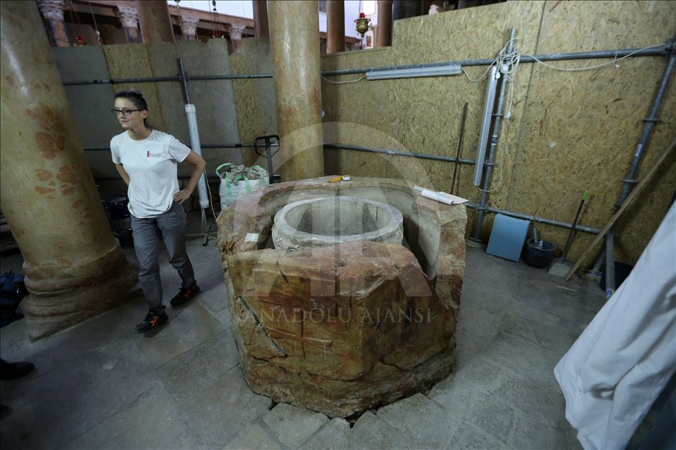 Baptismal Font discovered at the Church of the Nativity