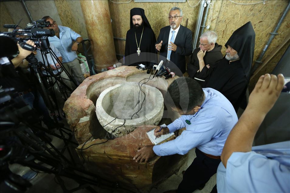 Baptismal Font discovered at the Church of the Nativity