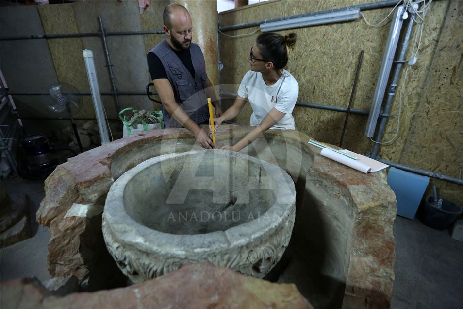 Baptismal Font discovered at the Church of the Nativity