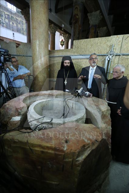 Baptismal Font discovered at the Church of the Nativity
