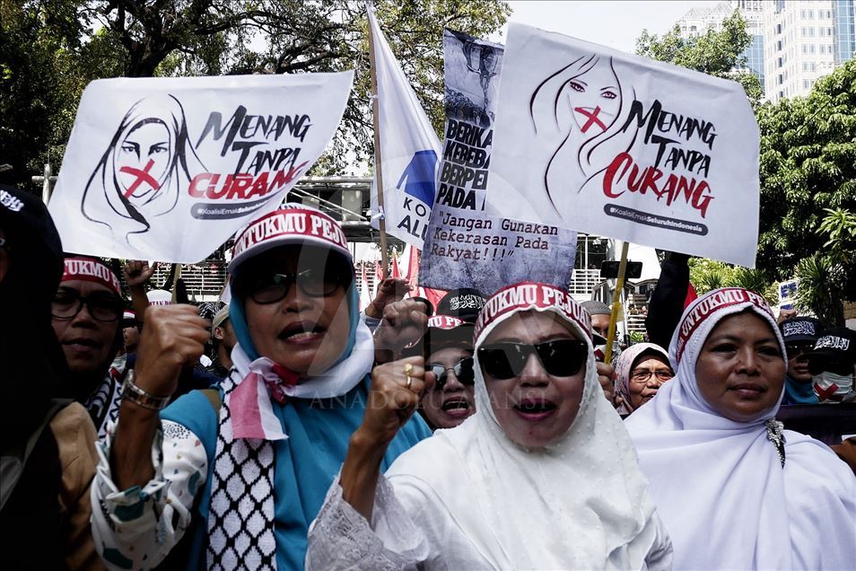 Demonstrasi menjelang putusan sidang Mahkamah Konstitusi terkait sengketa Pilpres 2019