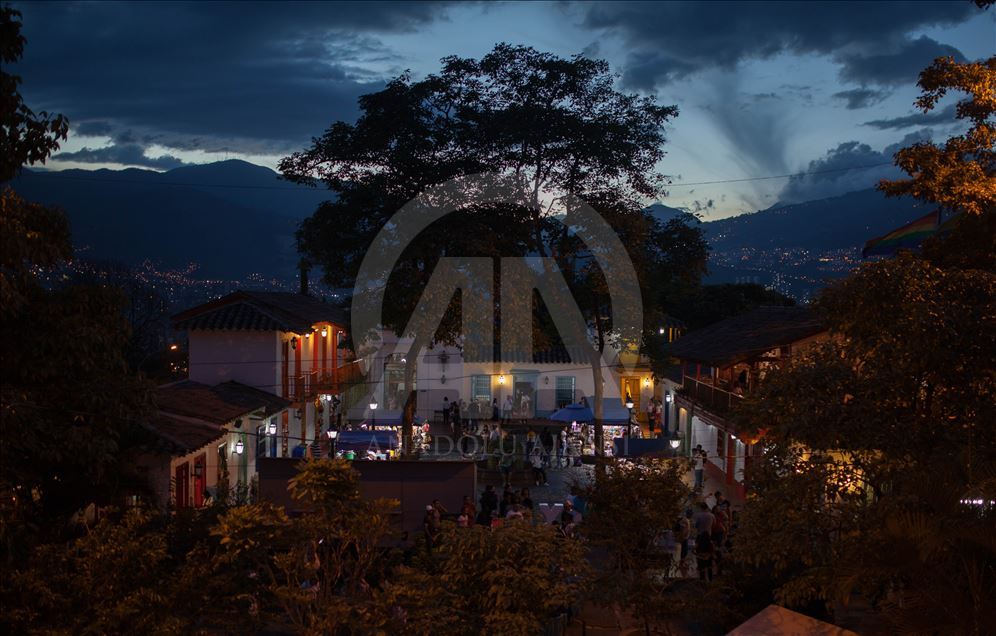Medellin'de günlük yaşam ve gün batımı