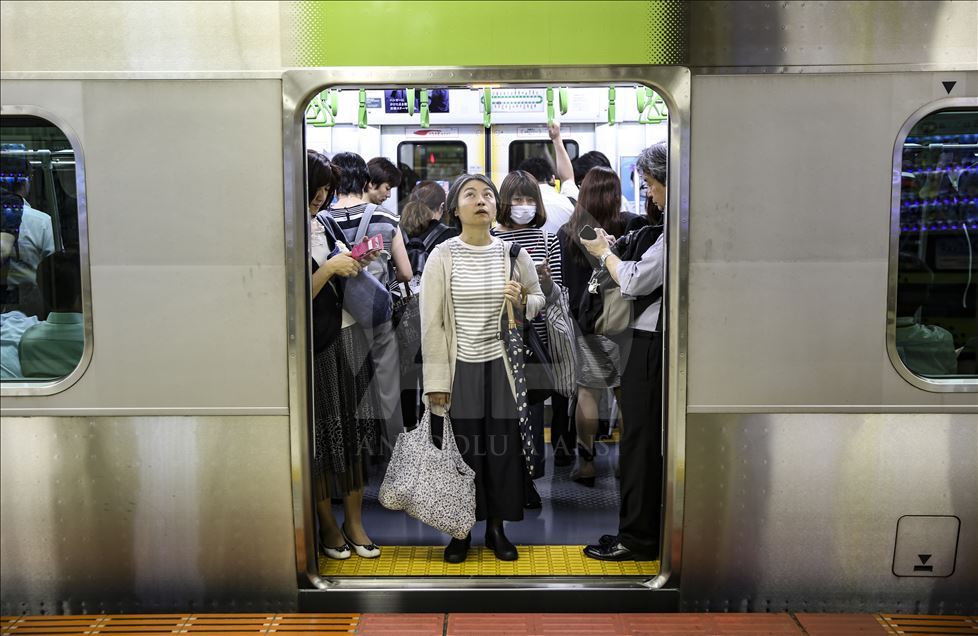 TOKYO, JAPAN - JULY 3: Passengers are seen at a subway station in Tokyo, Ja...