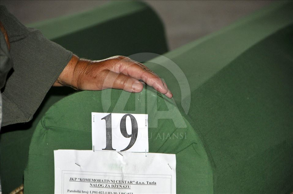 Identified remains of Srebrenica Genocide victims transported to Potocari
