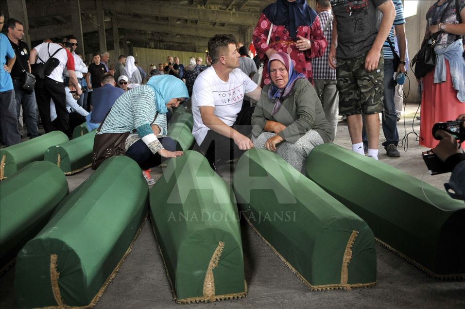 Identified remains of Srebrenica Genocide victims transported to Potocari
