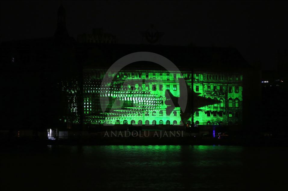 Mapping show for July 15 Democracy and National Unity Day at Haydarpasa Terminal