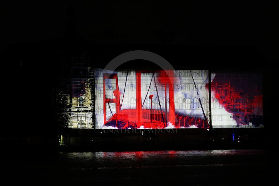 Mapping show for July 15 Democracy and National Unity Day at Haydarpasa Terminal