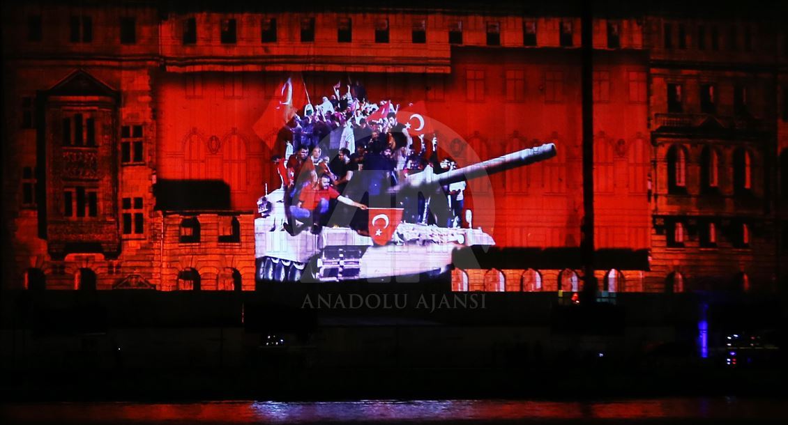 Mapping show for July 15 Democracy and National Unity Day at Haydarpasa Terminal