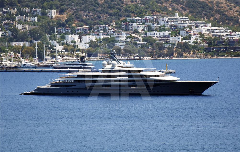Mega Yacht ''Flying Fox'' anchors in Turkey's Bodrum