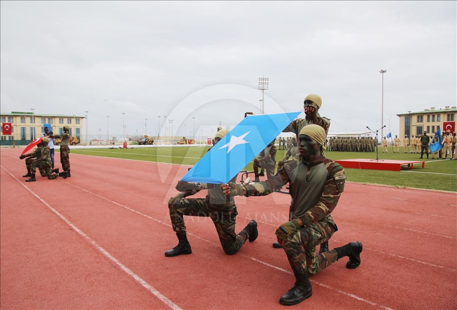 Somalian based Turkish military training academy's graduate soldiers
