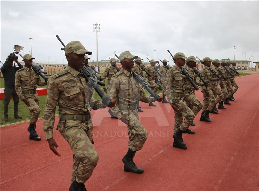 Somalian based Turkish military training academy's graduate soldiers
