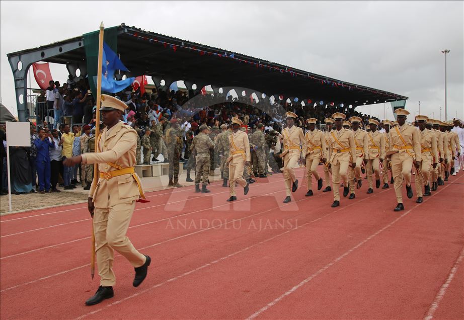 Somalian based Turkish military training academy's graduate soldiers