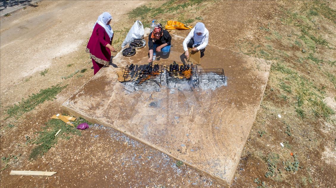 Diyarbakır'da mangal ateşleri "babaganuç" için yanmaya başladı