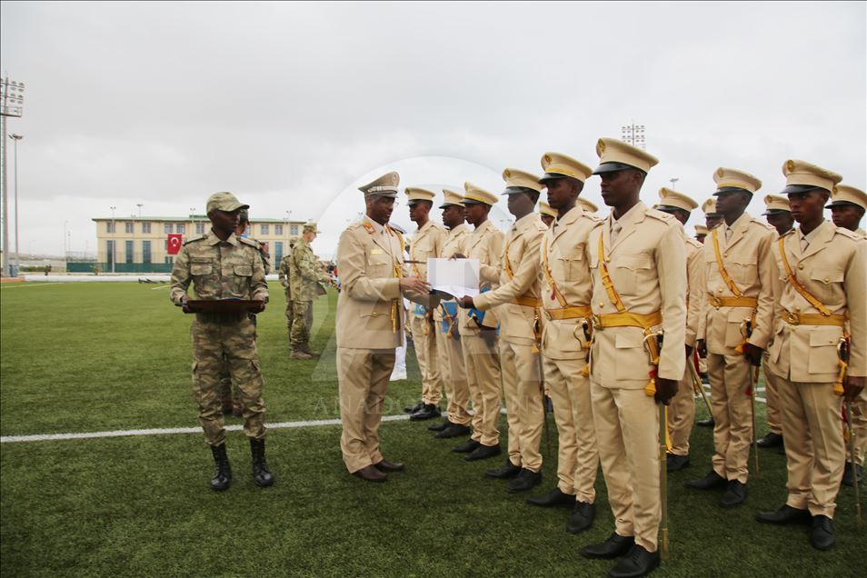 Somalian based Turkish military training academy's graduate soldiers