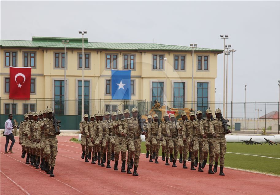Somalian based Turkish military training academy's graduate soldiers