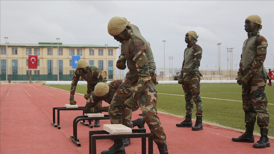 Somalian based Turkish military training academy's graduate soldiers